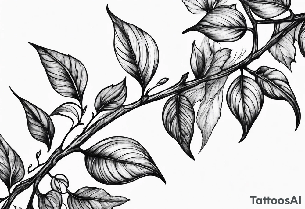 Vine branch long tattoo idea