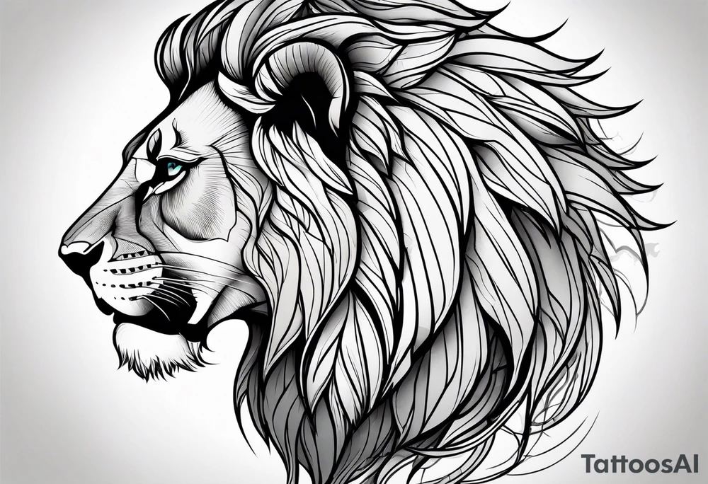 a powerful lion tattoo idea