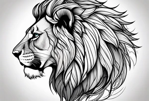 a powerful lion tattoo idea