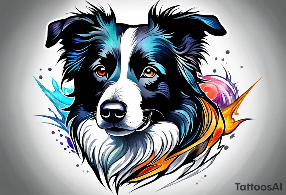 Boarder collie tattoo idea