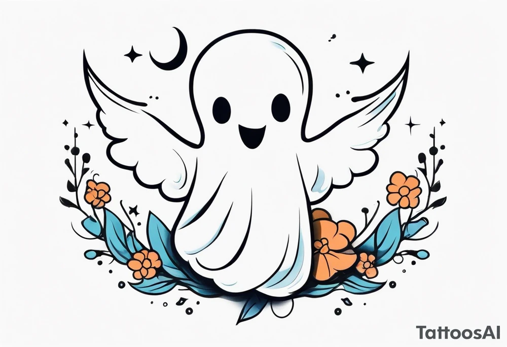Cute ghost tattoo design tattoo idea