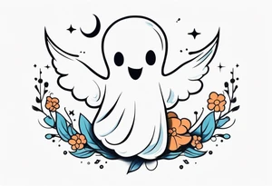 Cute ghost tattoo design tattoo idea
