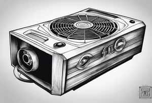 a box fan tattoo idea