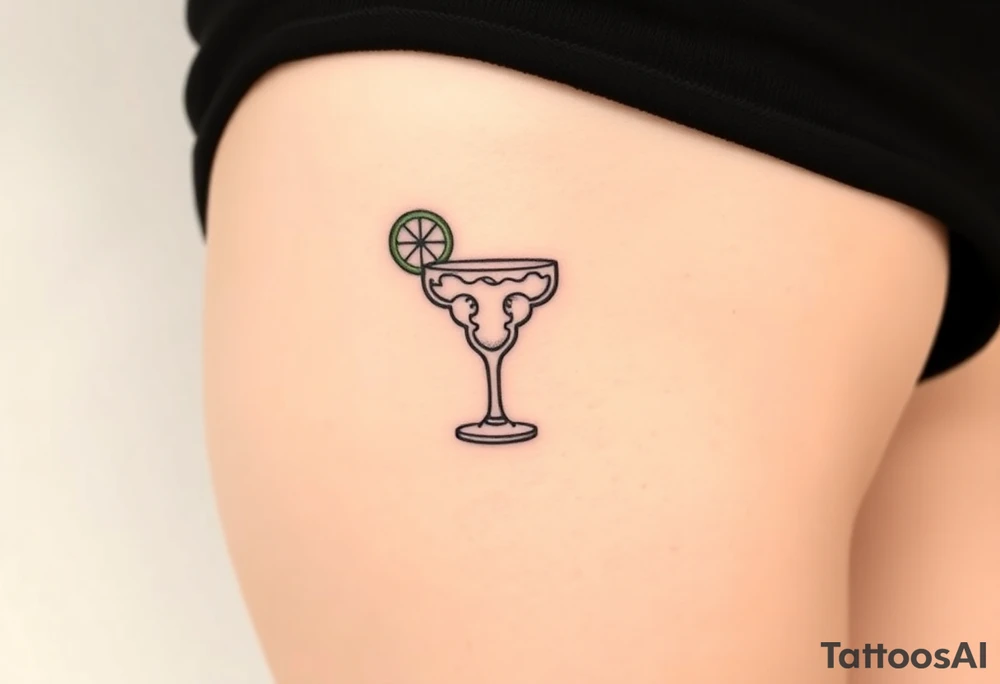 A small margarita tattoo from the song Bella by the red hot chilli peppers. Garnish it with a lime but the lime is a skull tattoo idea