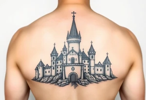 Germanic castle tattoo idea