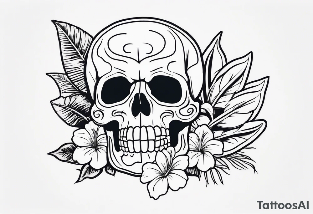 skeleton wearing a Hawaiian shirt tattoo idea