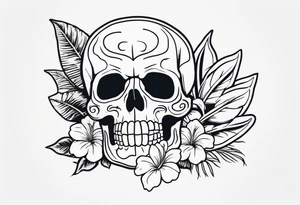 skeleton wearing a Hawaiian shirt tattoo idea
