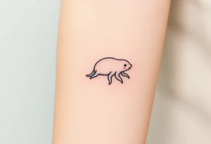 tardigrade, water bear, cute, baby, endurance, resilience, simple, 8 legs tattoo idea