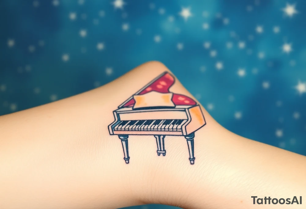 piano under the stars tattoo idea