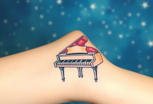 piano under the stars tattoo idea