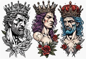 Bust of David with crown of thorns tattoo idea