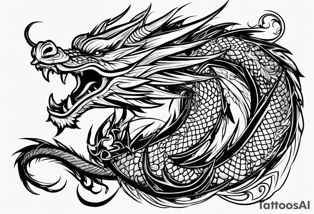 Dragón chino tattoo idea