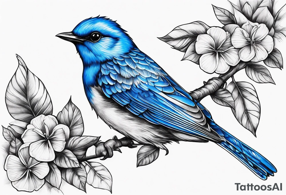 Blue bird tattoo idea