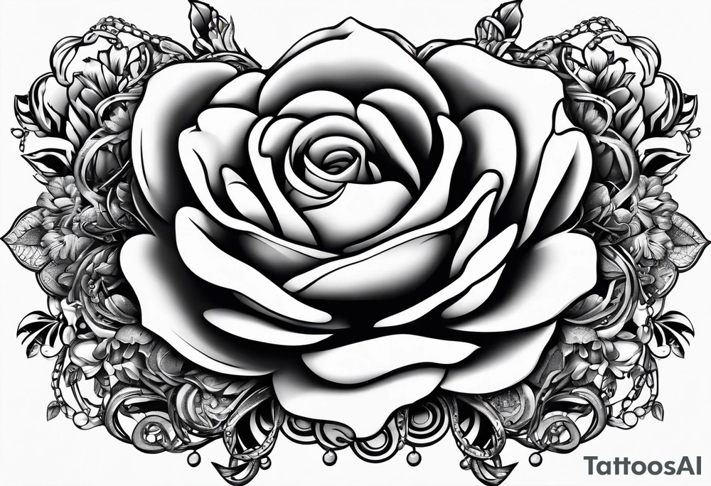 Chains around a flower tattoo idea