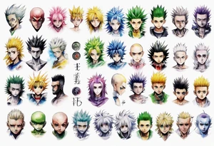 hunter x hunter full arms tattoo idea