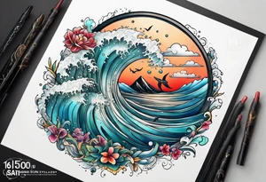 Ocean vibes tattoo idea