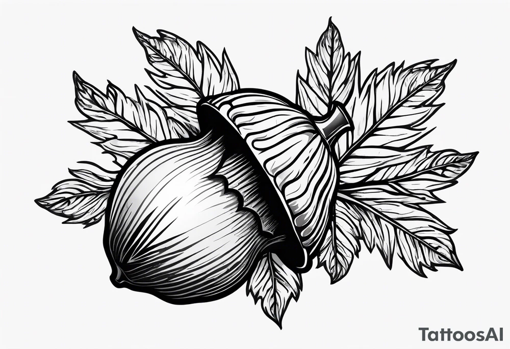 A single acorn tattoo idea