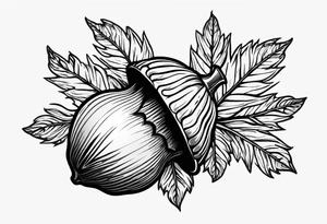 A single acorn tattoo idea