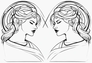 Two sankes intertwined going oposite ways and one being white tattoo idea