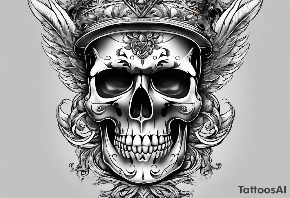 Skull roded tattoo idea