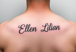 Ellen and Lilian names in Picasso style tattoo idea