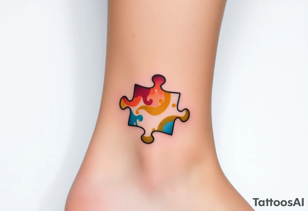 autism puzzle piece tattoo idea