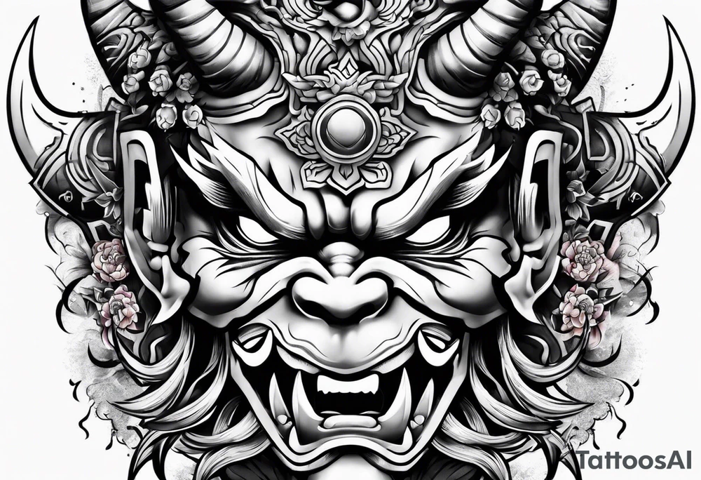 Japanese oni sleve tattoo idea