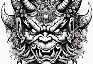 Japanese oni sleve tattoo idea
