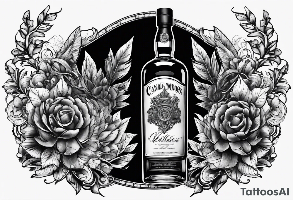 Imported Windsor Canadian whiskey tattoo idea
