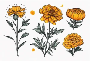 A stemless marigold tattoo idea