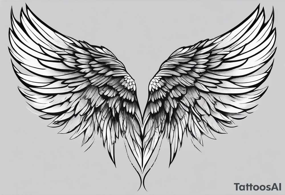 Angel wings with the numbers of 999 tattoo idea