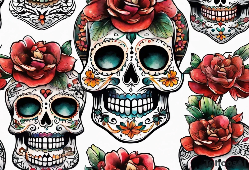 Mexico day of dead tattoo idea