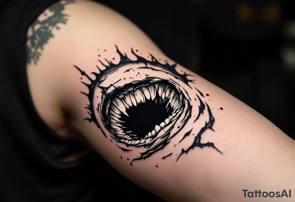 A dark hole sucking everything tattoo idea