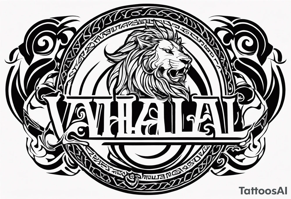 Valhalla  dragon  lion tattoo idea