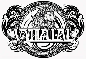 Valhalla  dragon  lion tattoo idea