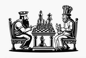 SpongeBob playing chess against Marcus Aurelius tattoo idea