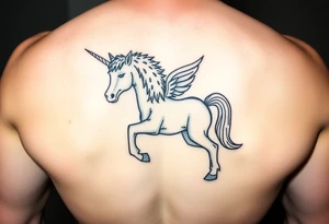 Bigfoot wearing a unicorn tube full leg piece 
Funny tattoo idea