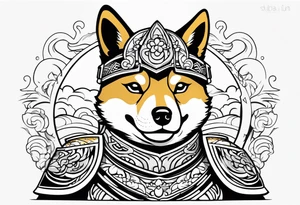 Shiba inu  japanese warrior armor tattoo idea