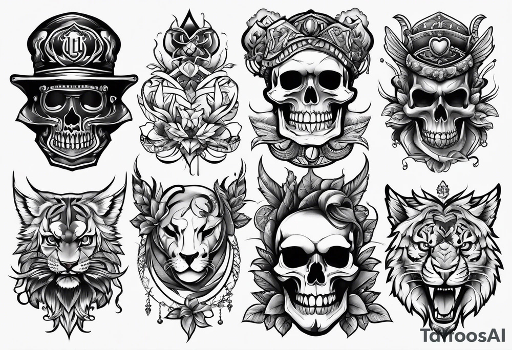 Flash sheet multiple designs tattoo idea