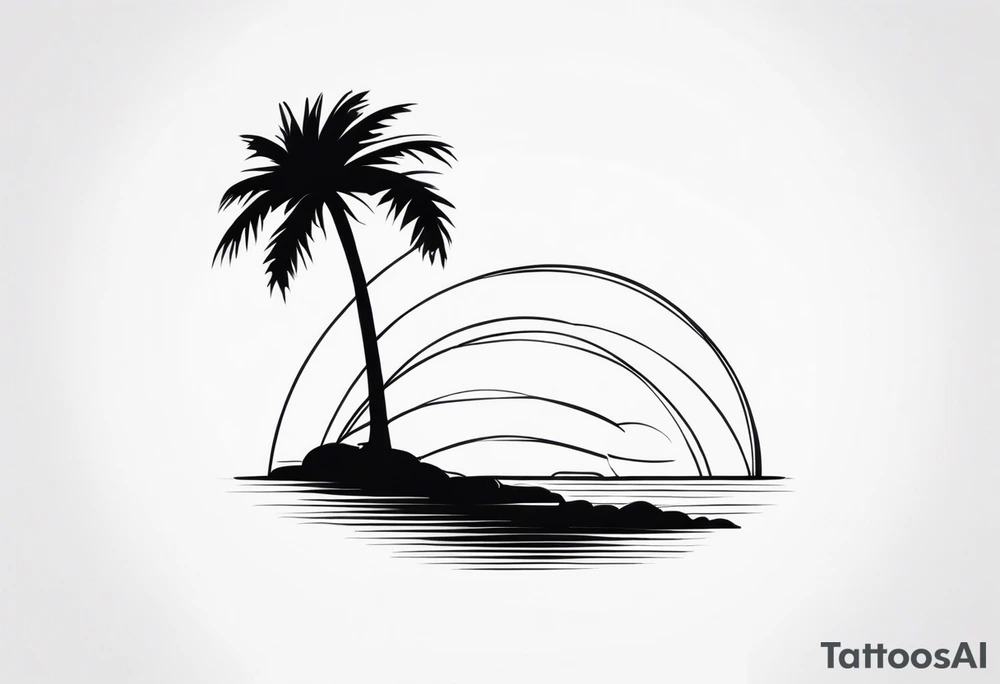 A lonely palm tree tattoo idea