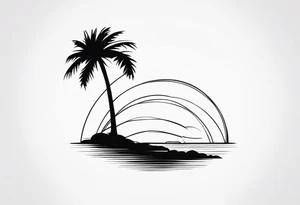 A lonely palm tree tattoo idea