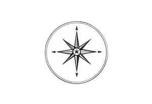 Compass without outer circle tattoo idea