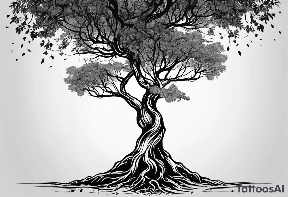 A Tattoo of a tree. Tree roots starting from my toes and growing upwards onto my leg into a tree.size of tattoo should not go above my knee tattoo idea