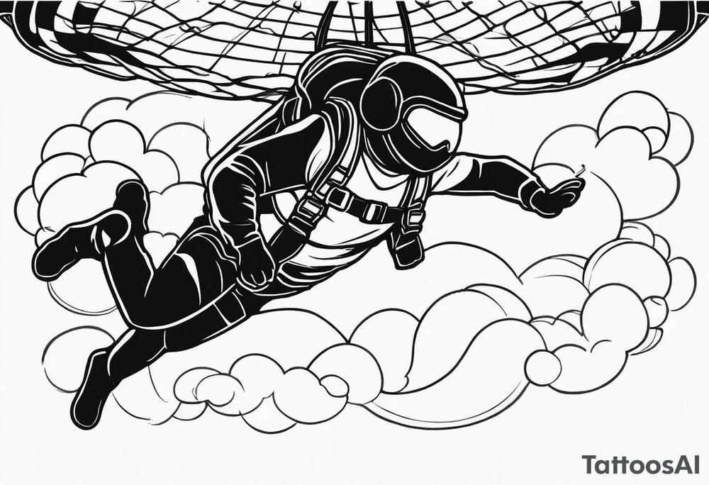 skydiving cat tattoo idea