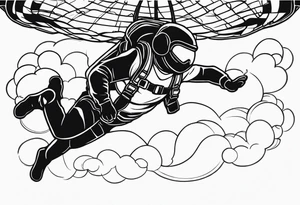 skydiving cat tattoo idea