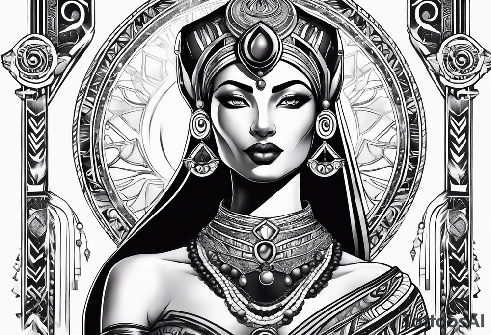 Bastet woman tattoo idea