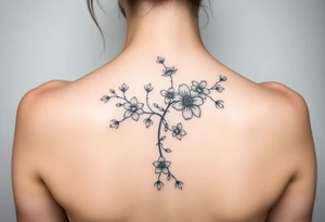 A spine tattoo a flower vine with a birth flowers according to these months in order June November July August April June April tattoo idea
