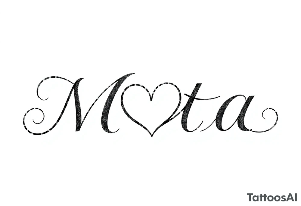 The name Mota with a heart tattoo idea