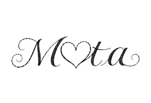 The name Mota with a heart tattoo idea