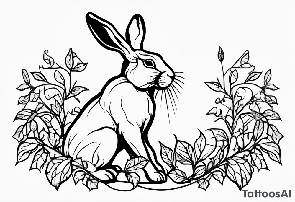 hare, ivy
Show as a band for around an arm tattoo idea